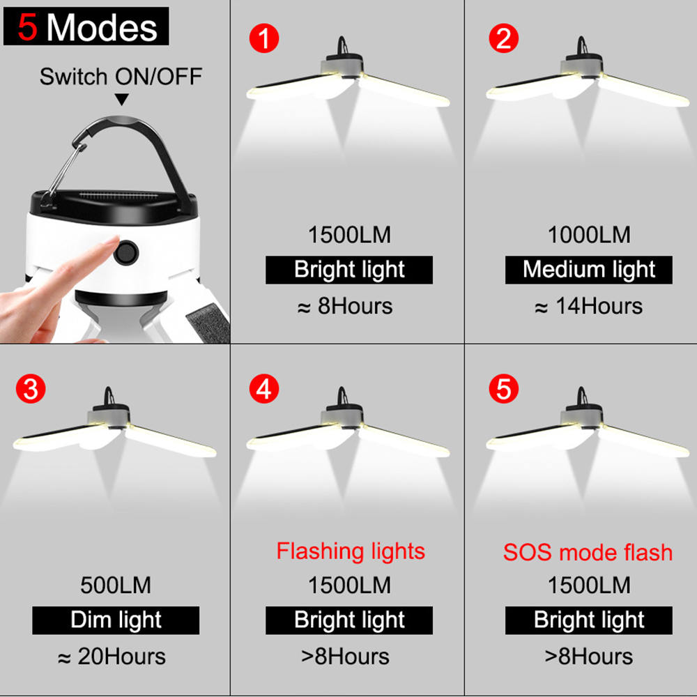 Cheap Goat Tents Camping Lantern Portable Tent Light Fishing Led  Rechargeable workshop Lamp Emergency Camp Equipment Bulb Powerful Solar or Usb   